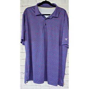 Maelreg Performance Polo Shirt Mens 2XL Golf Stretch Short Sleeve Ice pop Print